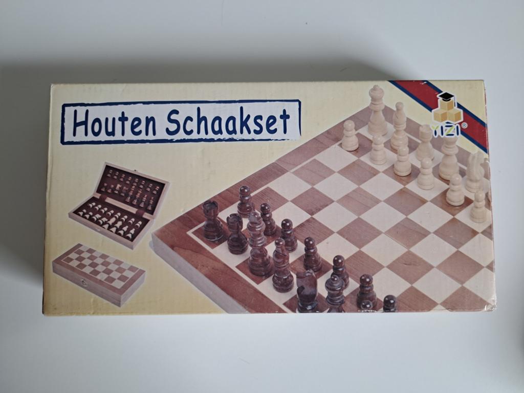 Houten Schaakset - Draagbaar en Compleet, Ophalen, Gebruikt, Schaken