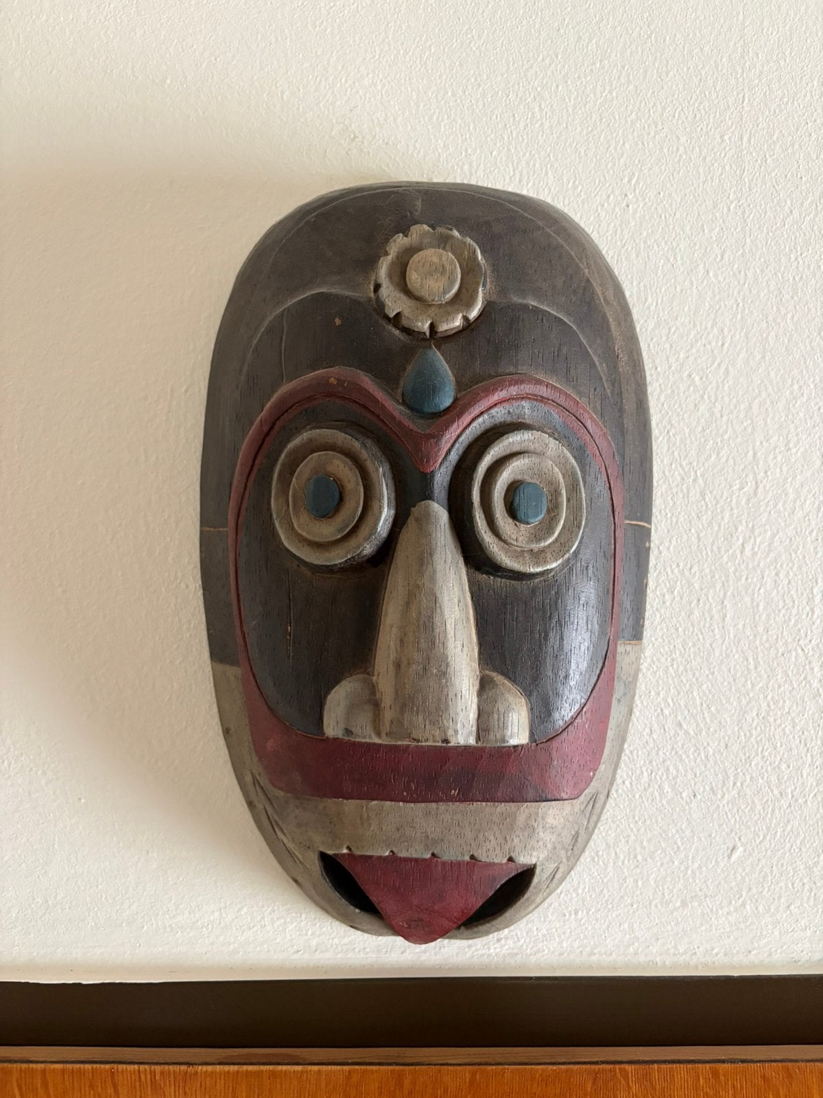 Wandmasker hout, Antiek en Kunst, Ophalen of Verzenden, Masker, 35 cm, Hout