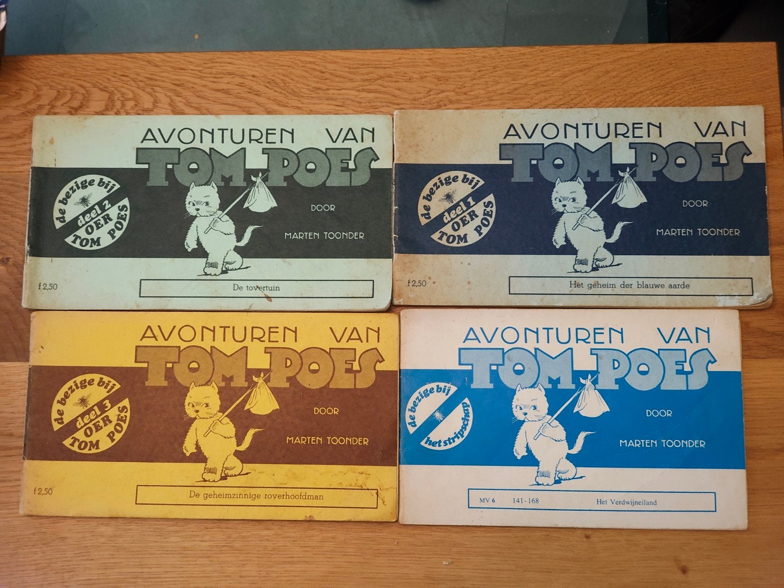 avonturen van Tom Poes serie1 deel 1, 2 en 3 en stripschap 6, Ophalen of Verzenden, Marten Toonder