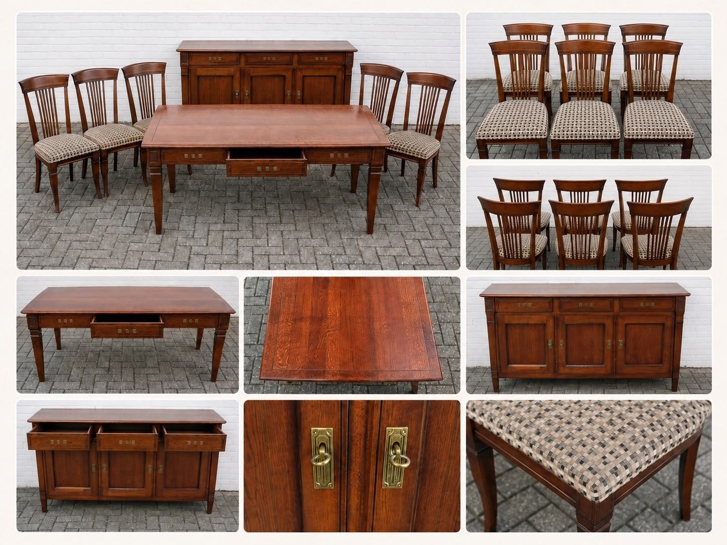 Schuitema Jugendstil  salontafel + 6 stoelen + dressoir, Ophalen