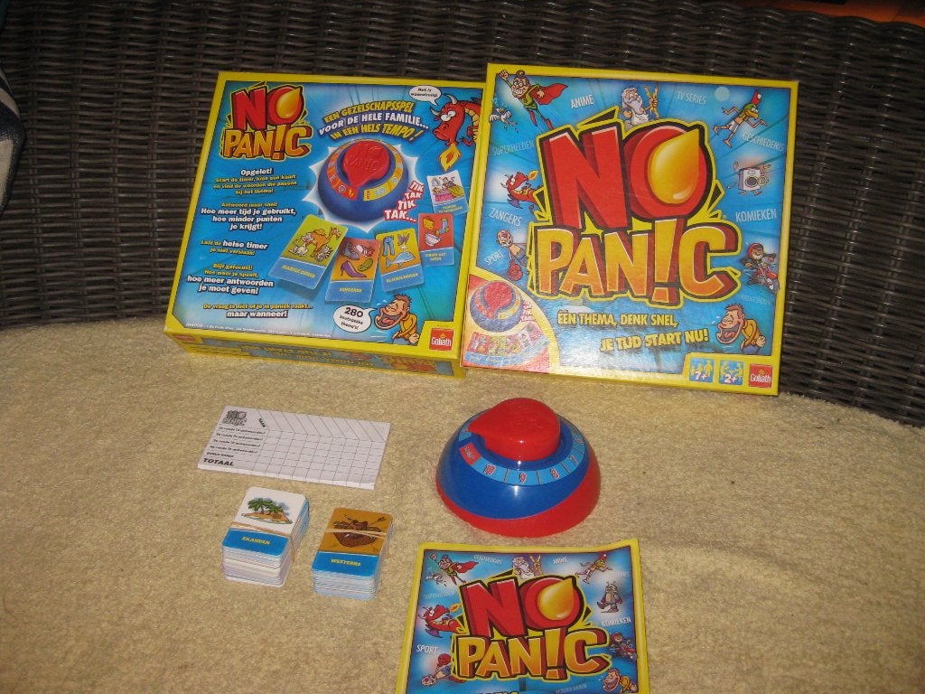 No Panic! Gezelschapsspel - Denk snel, start nu!, Drie of vier spelers, Ophalen of Verzenden, Zo goed als nieuw, Goliath