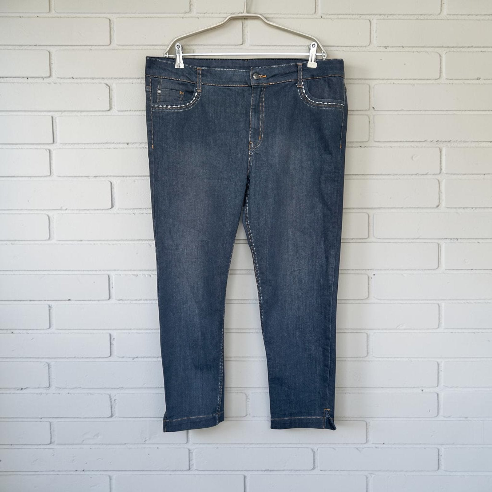 M&S Mode Jeans Maat 48 Donkerblauw Boho Enkel Lengte, Mm, Mm, Zo goed als nieuw, Verzenden