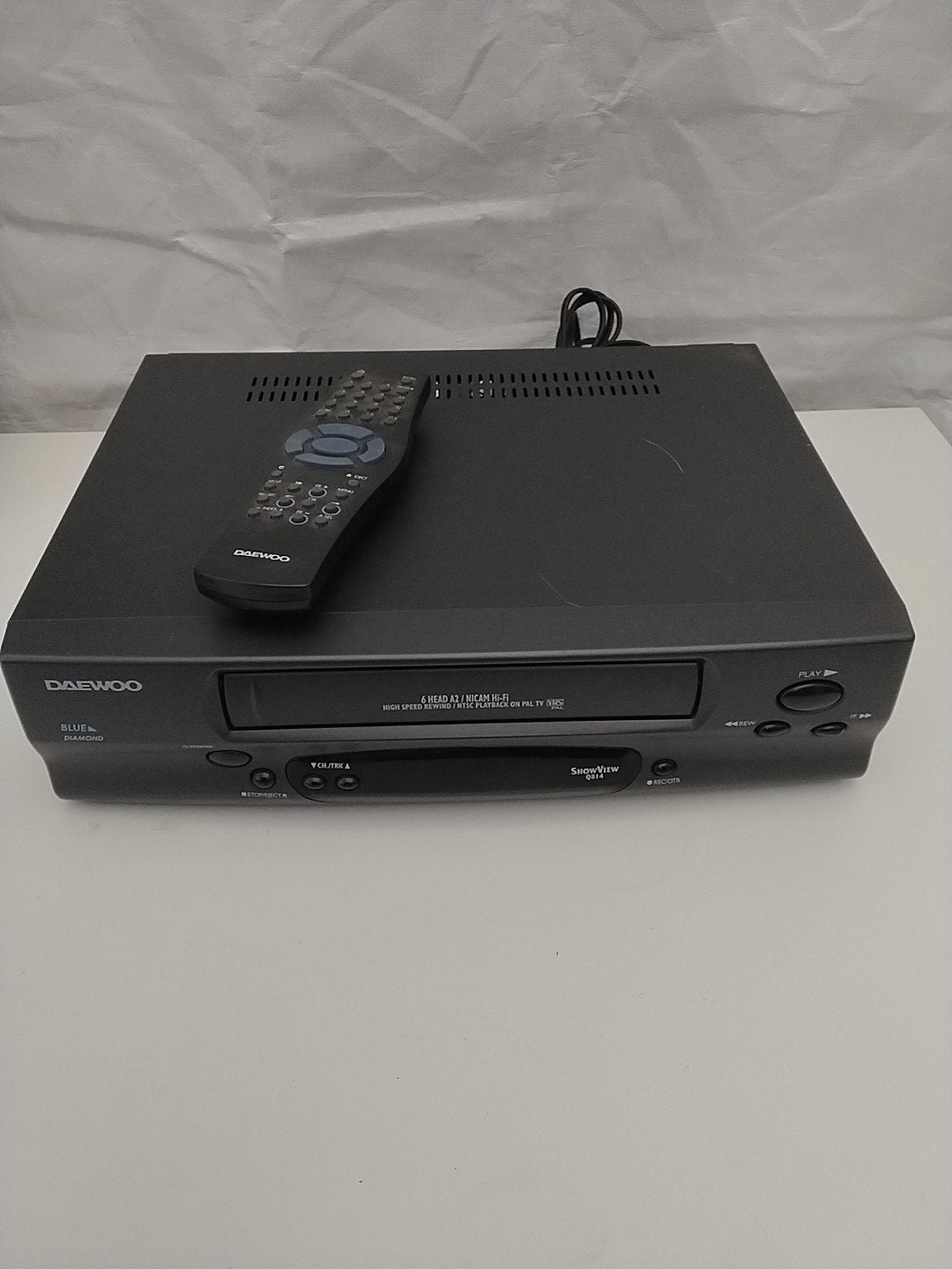 Daewoo VHS-speler met afstandsbediening - 6 head, Ophalen of Verzenden, Gebruikt, VHS-speler of -recorder