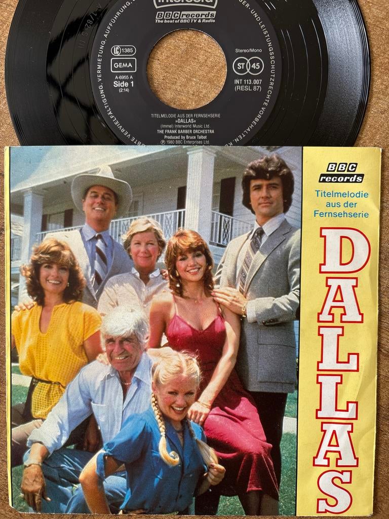 Dallas titelsong vinyl single, Ophalen of Verzenden, Gebruikt, Overige formaten