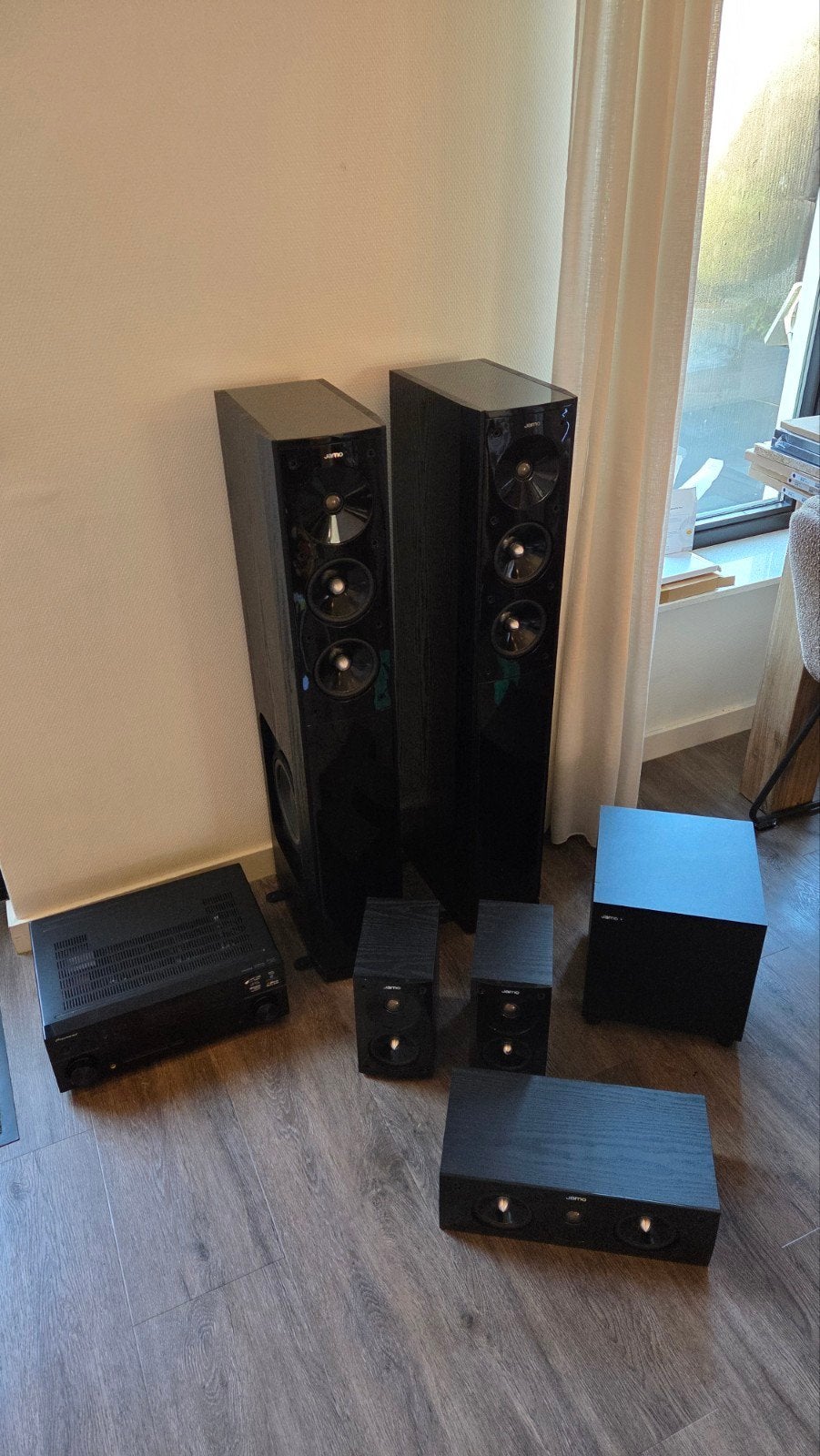 Pioneer versterker VSX520 met Jamo S606 HCS5 5.1 speakers, Ophalen, Gebruikt, 70 watt of meer, Pioneer