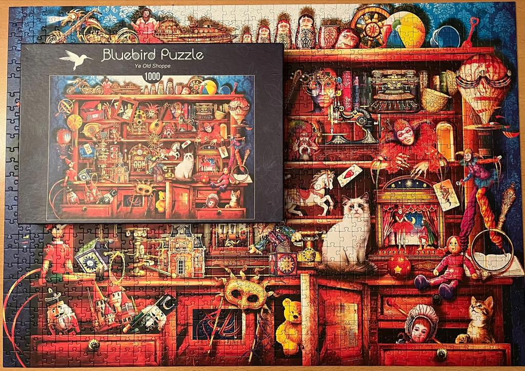 Bluebird Leg puzzel 1000 stukjes - Ye Old Shoppe, Ophalen of Verzenden, 500 t/m 1500 stukjes, Zo goed als nieuw, Legpuzzel