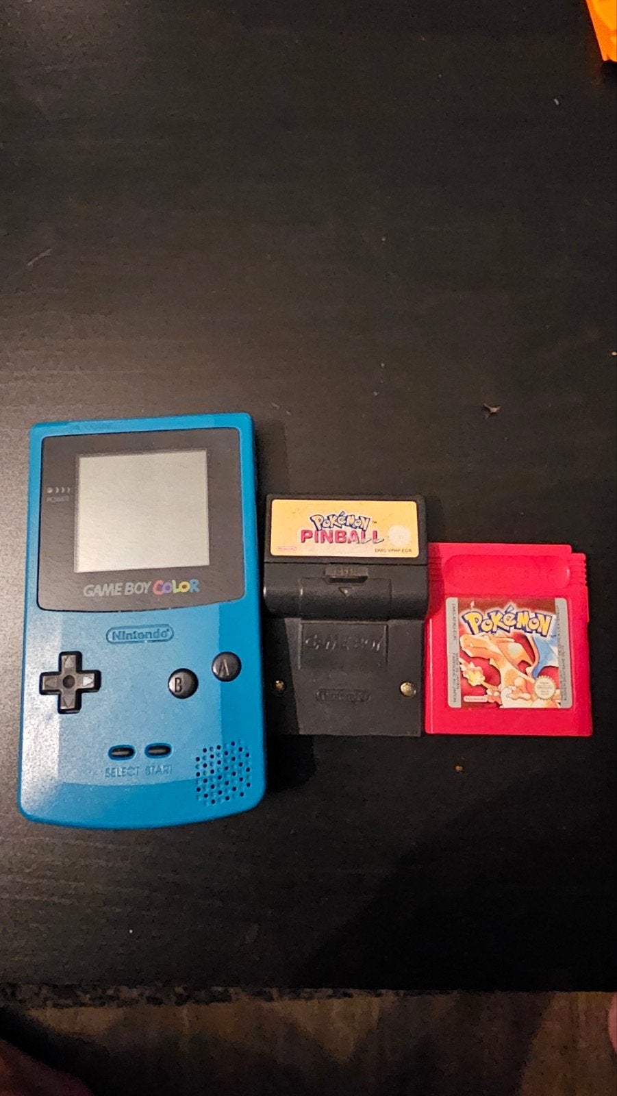 Game Boy Color met Pokémon Pinball en Pokémon Red, Gebruikt, 1 speler, Ophalen of Verzenden, Role Playing Game (Rpg)