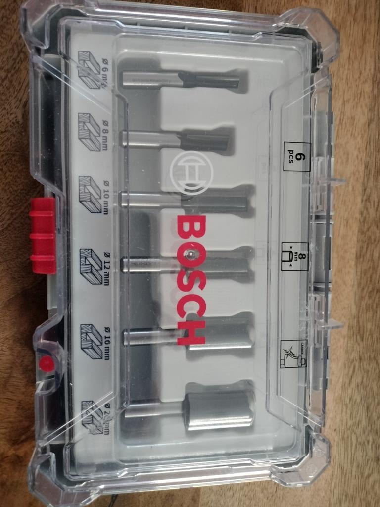 Bosch Bovenfrees Bit Set - 6-delig, 8mm schacht, 2607017466, Nieuw, Ophalen of Verzenden, Bovenfrees, Bosch