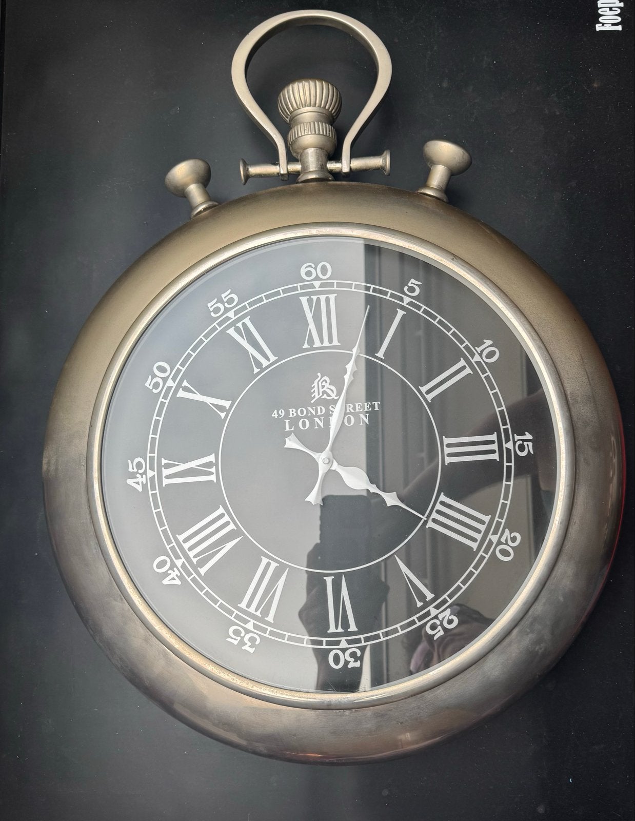 Grote zakhorloge wandklok - Bond Street Londen, Huis en Inrichting, Woonaccessoires | Klokken, Wandklok, Vintage, Analoog, Werkt op batterijen