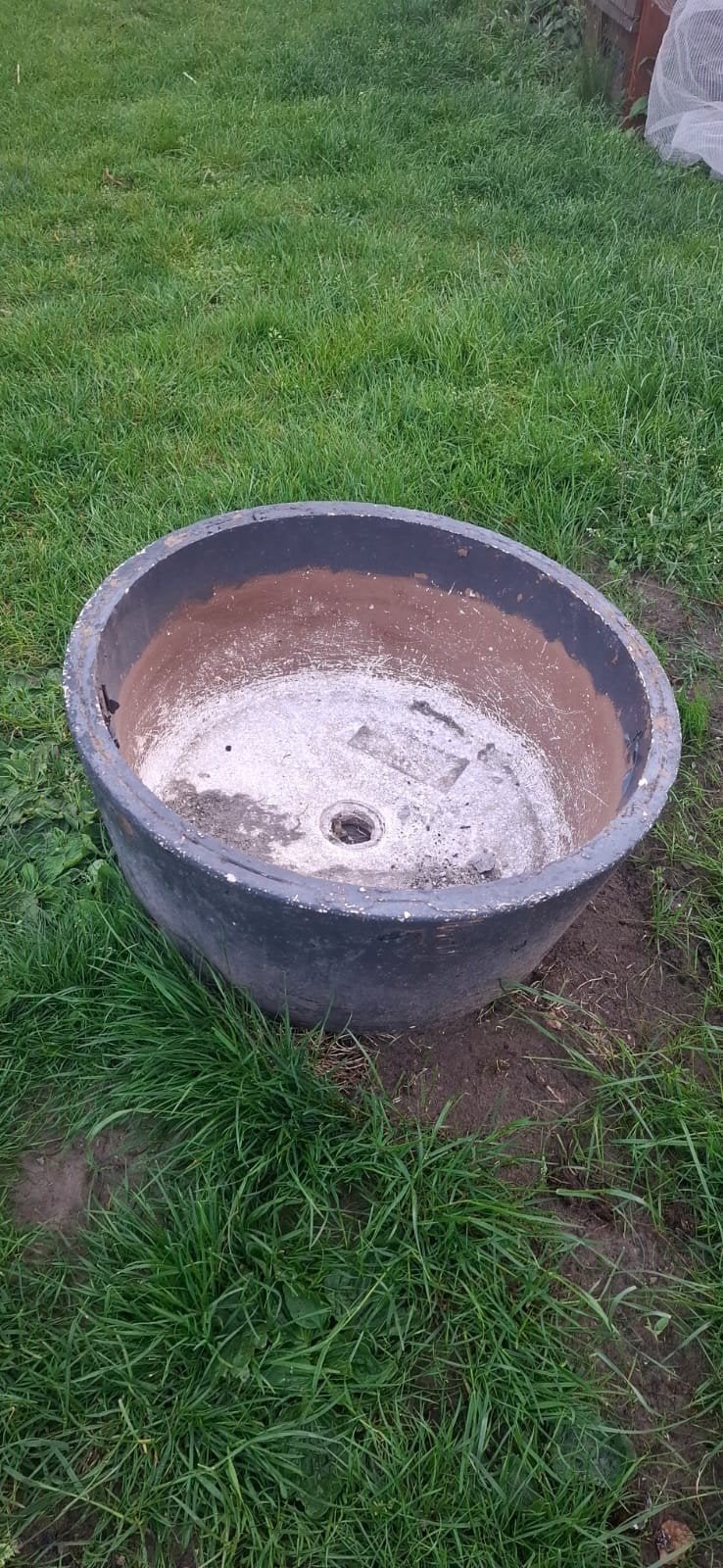 Zwarte keramische pot voor tuin of terras, Ophalen, Gebruikt, 40 cm of meer, Rond
