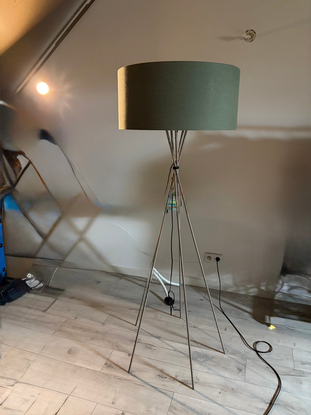 IT'S ABOUT ROMI LIMA/F Vloerlamp met Groene Kap, Gebruikt, Metaal, 150 tot 200 cm, E27 (groot)