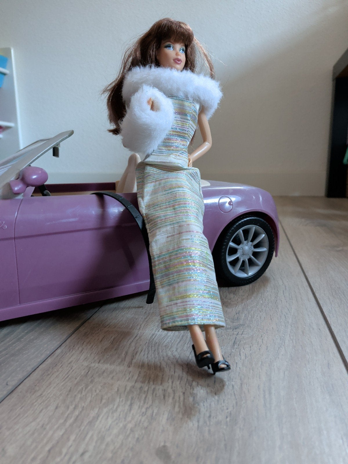 Barbie met paarse cabriolet, Verzenden, Gebruikt, Barbie