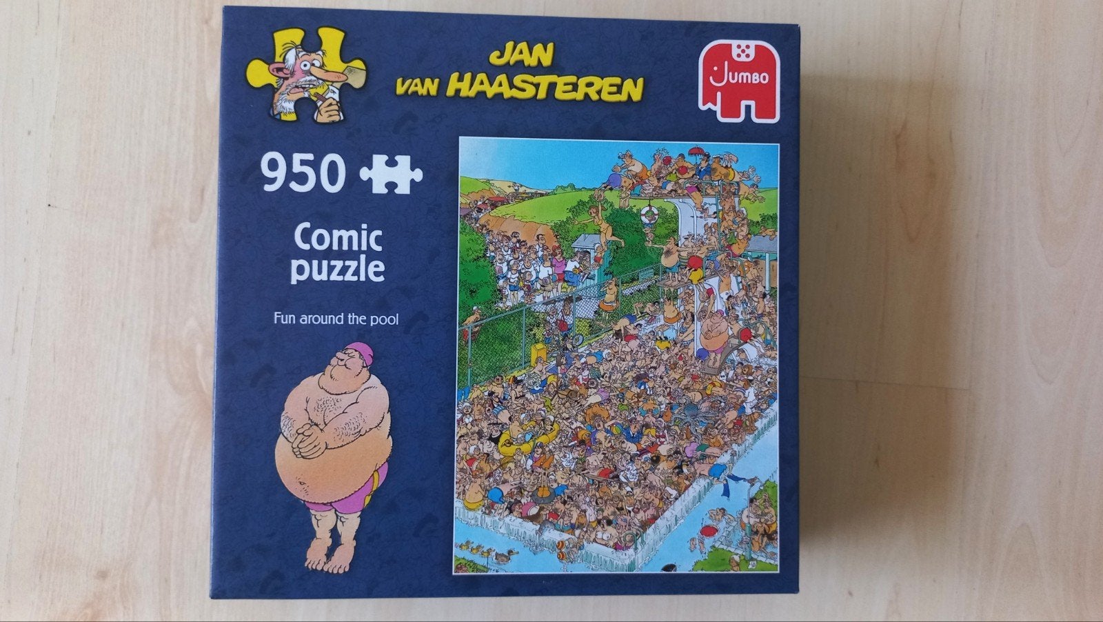 Jan van Haasteren: Fun around the pool, Ophalen of Verzenden, 500 t/m 1500 stukjes, Zo goed als nieuw, Legpuzzel