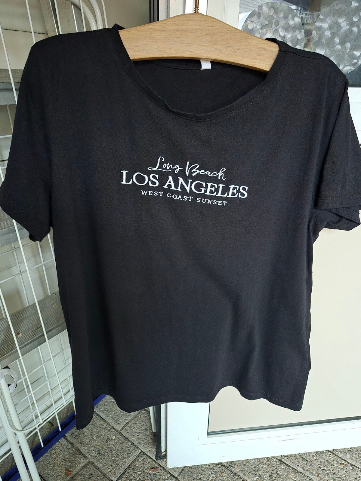DAMES ZWART T-SHIRT MAAT XL GRATIS OPHALEN, Ophalen, Maat 46/48 (XL) of groter, Zwart, Korte mouw