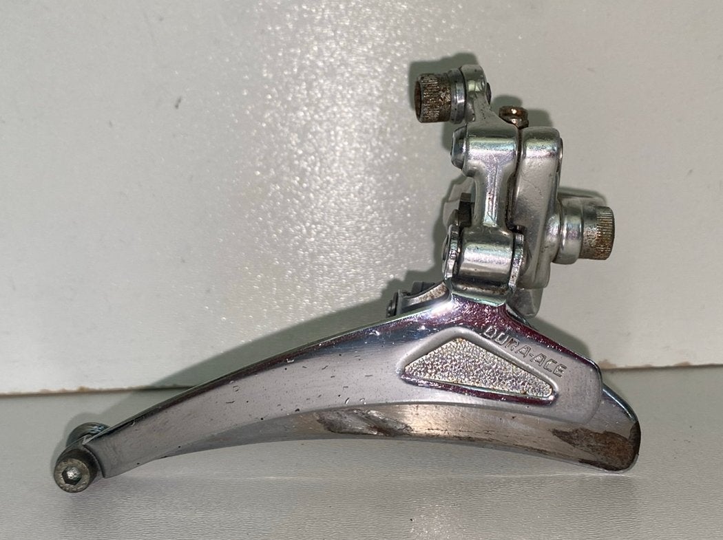 Shimano dura ace voorderailleur vintage, Fietsen en Brommers, Fietsonderdelen, Gebruikt, Staal, Ophalen of Verzenden, Derailleur of Ketting