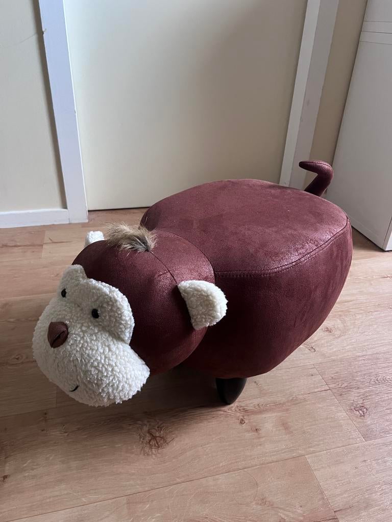 Apen poef, Ophalen, Zo goed als nieuw, Rond, Minder dan 50 cm