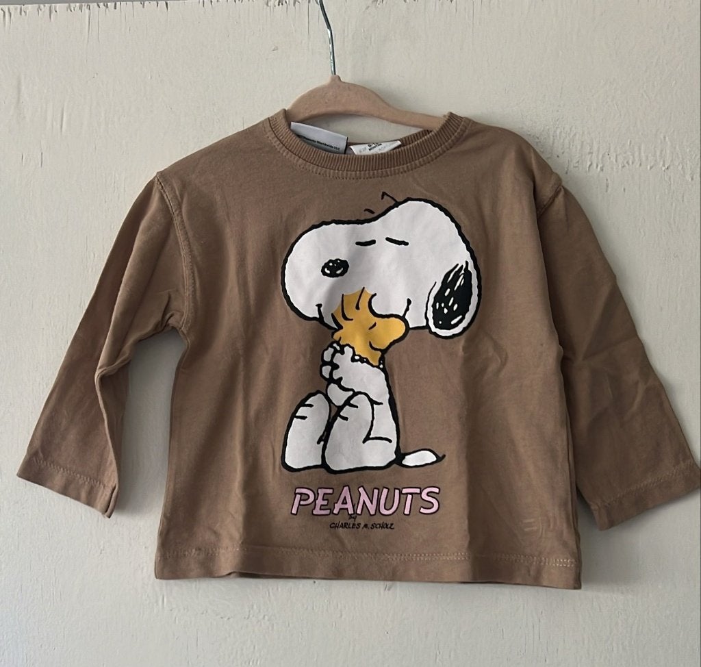 ZARA tshirt snoopy maat 80, Zo goed als nieuw, Zara, Shirtje of Longsleeve, Verzenden