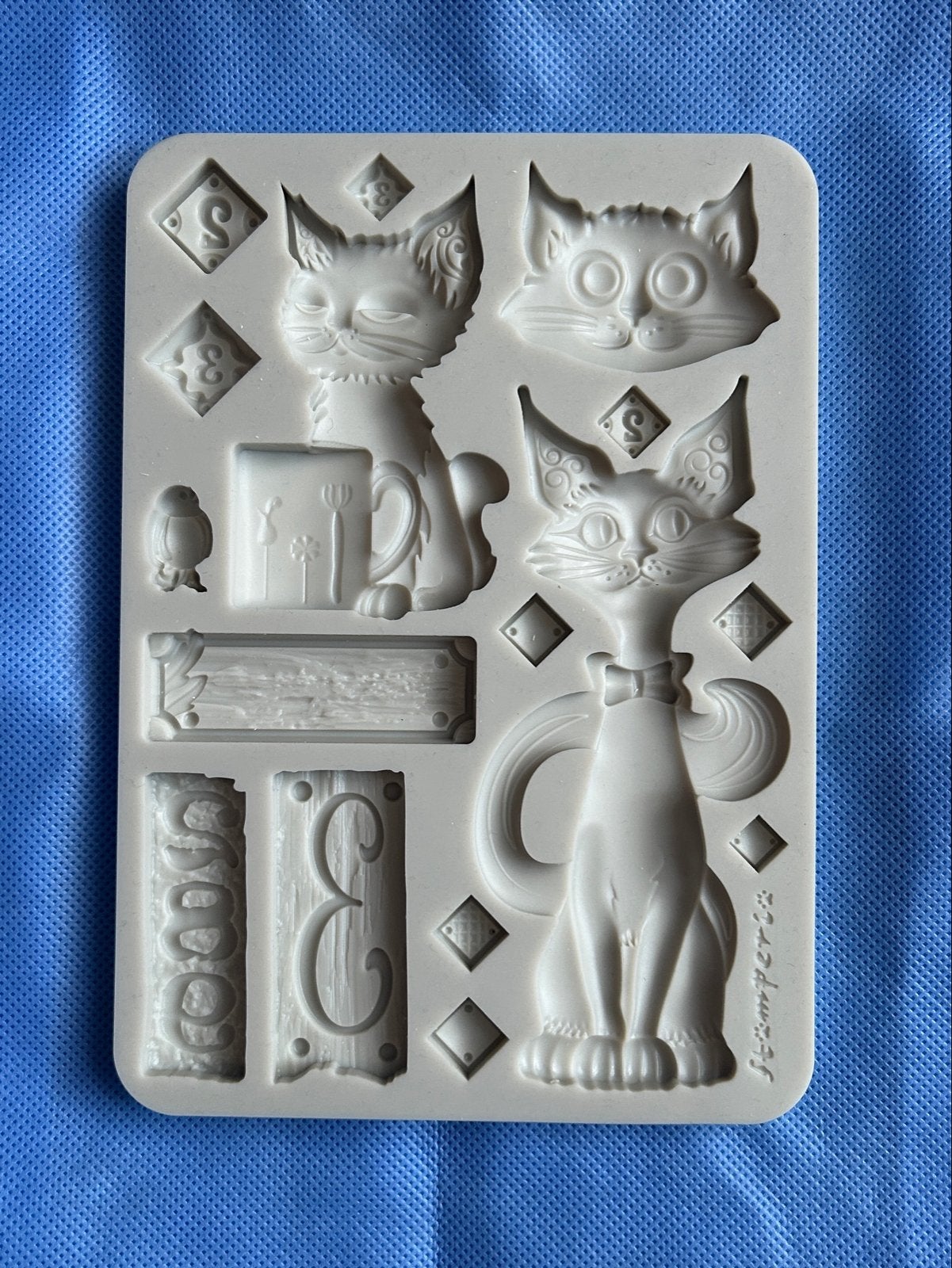 Stamperia Siliconen mal katten voor knutselen en decoratie, Dieren, Nieuw, Ophalen of Verzenden, Grijs