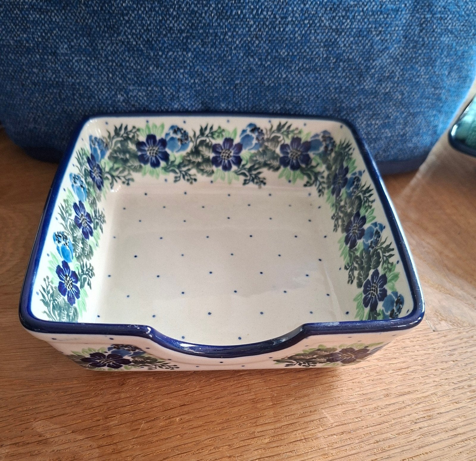 Bunzlau servettenhouder - vierkant - 16 cm, Gebruikt, ., Keramiek, Overige typen