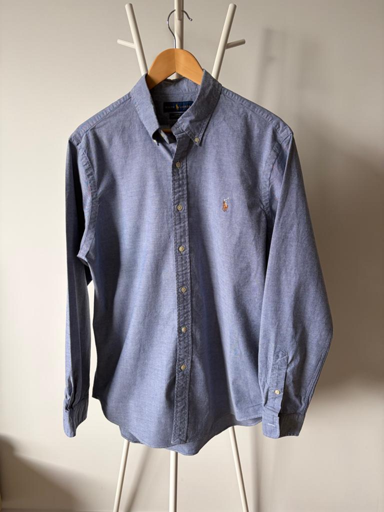 Ralph Lauren Slim Fit Stretch Oxford Overhemd XL, Kleding | Heren, Overhemden, Ophalen of Verzenden, Zo goed als nieuw, Blauw