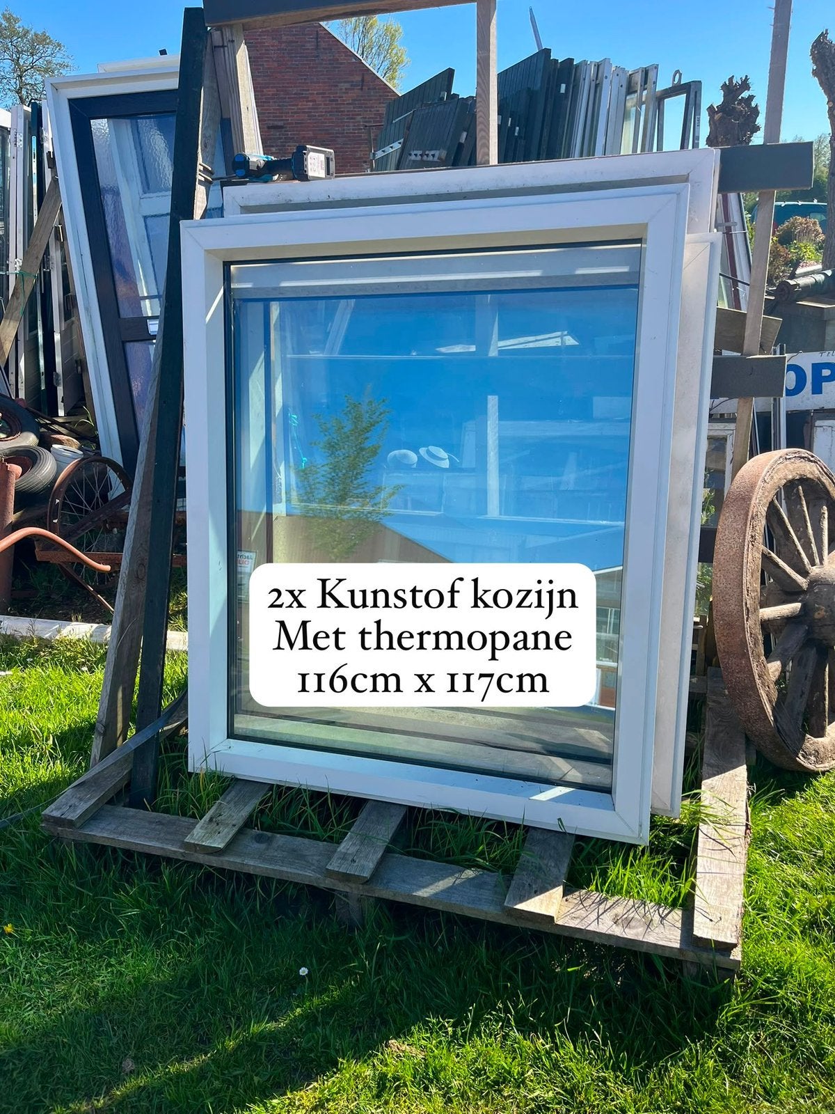 . Kunsstofkozijn. Draai kiep.ramen. Kozijnen. Ramen enz, Ophalen of Verzenden, 80 tot 100 cm, Buitendeur, 200 tot 215 cm