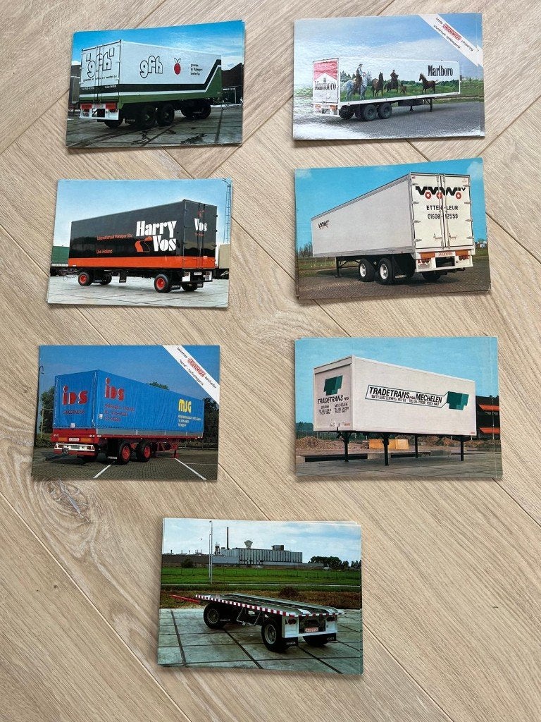 Vrachtwagen trailers/opleggers - Groenewegen - vintage kaart, Ophalen of Verzenden, Gebruikt, Auto's