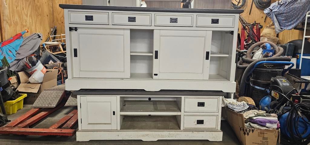 Complete set: TV-kast, dressoir, tafels (evt. met stoelen), Huis en Inrichting, Ophalen, Gebruikt