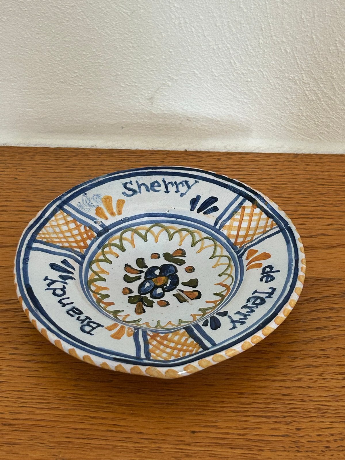 Vintage Spaans Aardewerk Schoteltje - Sherry Brandy de Terry, Antiek en Kunst, Ophalen
