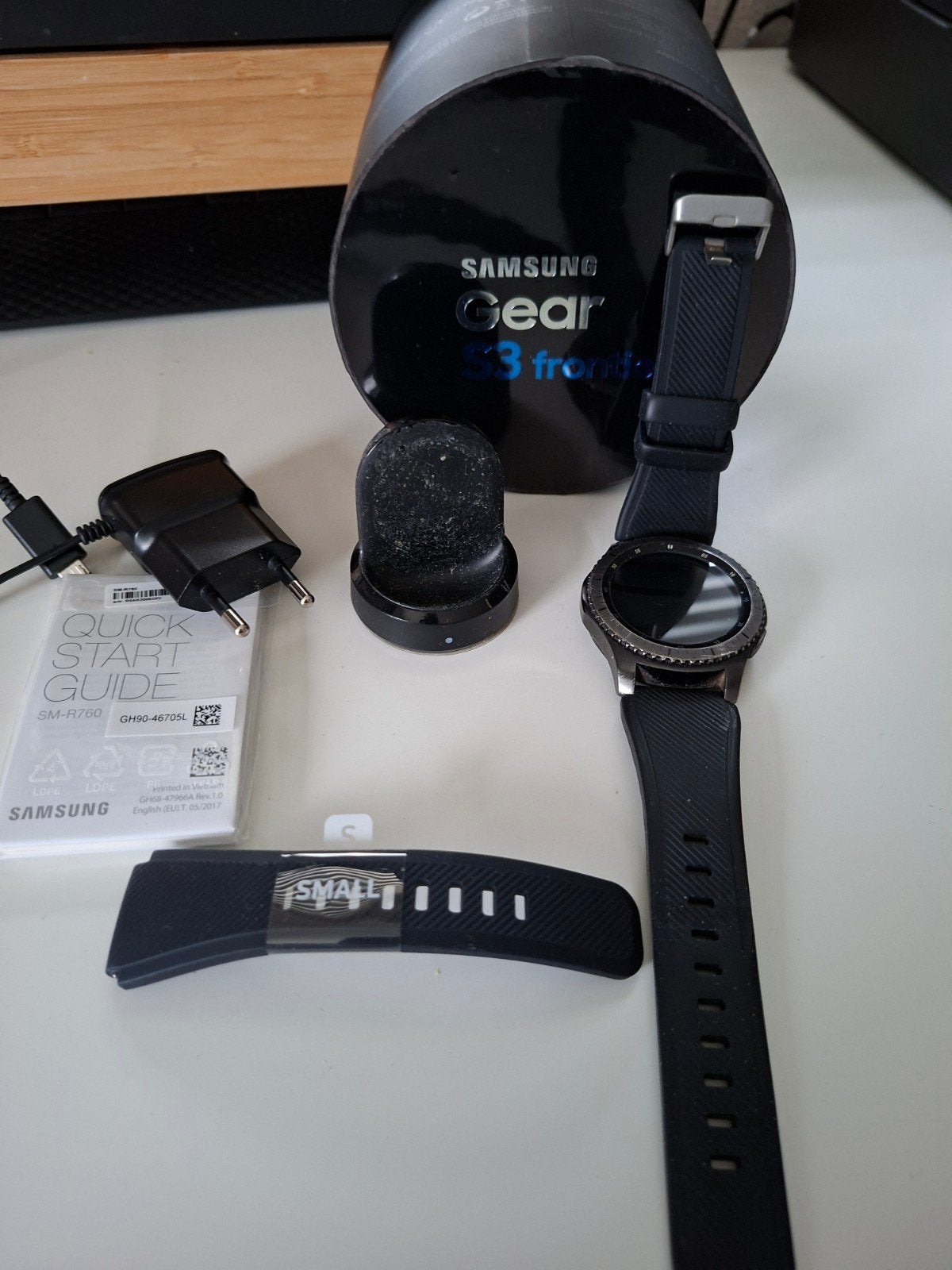 Samsung Gear S3 Frontier smartwatch, Sieraden, Tassen en Uiterlijk, Smartwatches, Ophalen of Verzenden, Zo goed als nieuw, Zwart