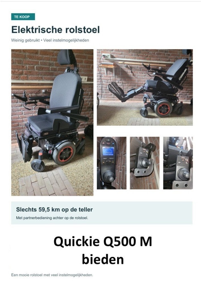 Rolstoel Quickie Q500 M, Ophalen, Gebruikt, Elektrische rolstoel