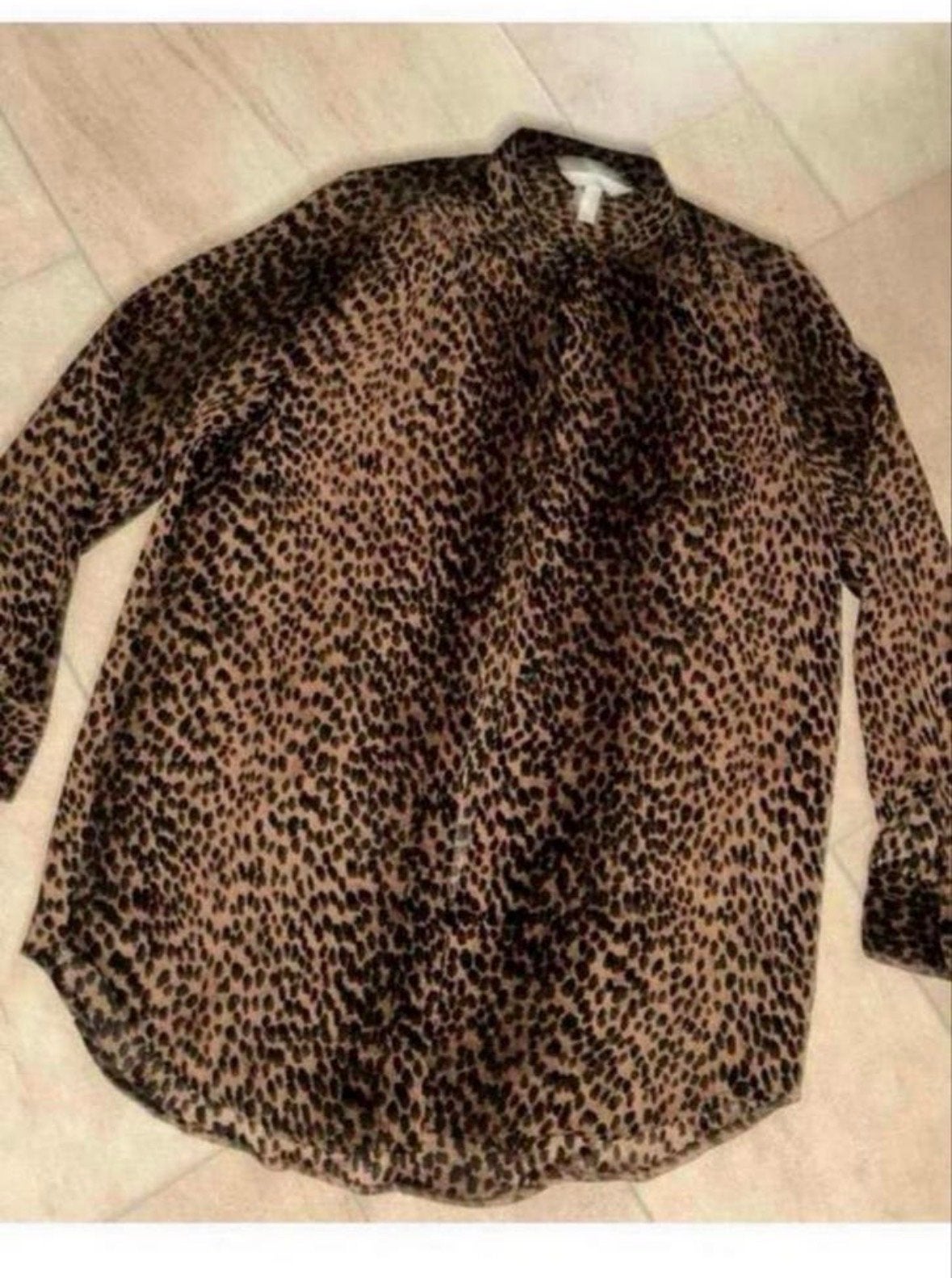 H&M Lange Blouse Leopard Print Maat 34 (XS), Ophalen of Verzenden, Zo goed als nieuw, Maat 34 (XS) of kleiner, Bruin