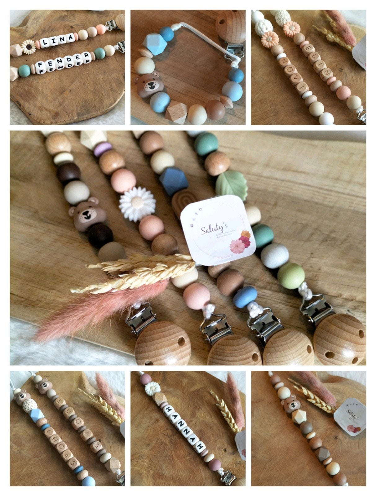 ✨Actie • Kraamcadeau • (Gepersonaliseerd) Speenkoord 🤍, Kraamcadeau, Salutys kinder- en kraamcadeaus, Nieuw, Ophalen of Verzenden