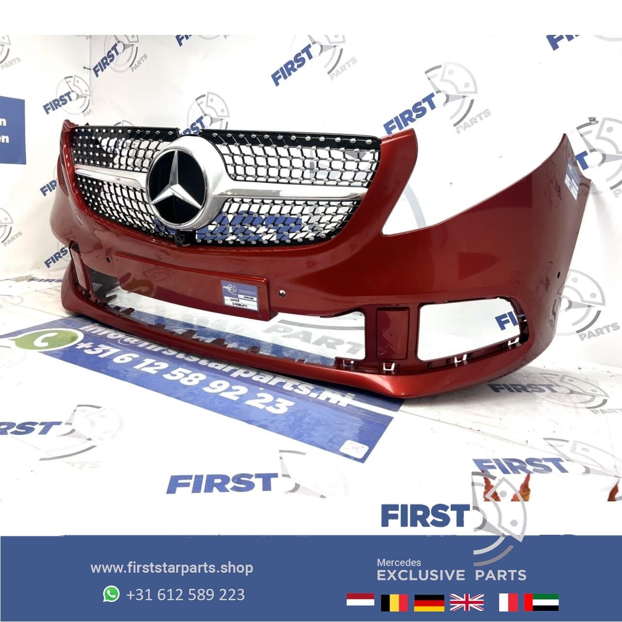 W447 VITO / V KLASSE FACELIFT VOORBUMPER ROOD origineel Merc, Auto-onderdelen, Carrosserie en Plaatwerk, Gebruikt, -, Voor, Ophalen of Verzenden