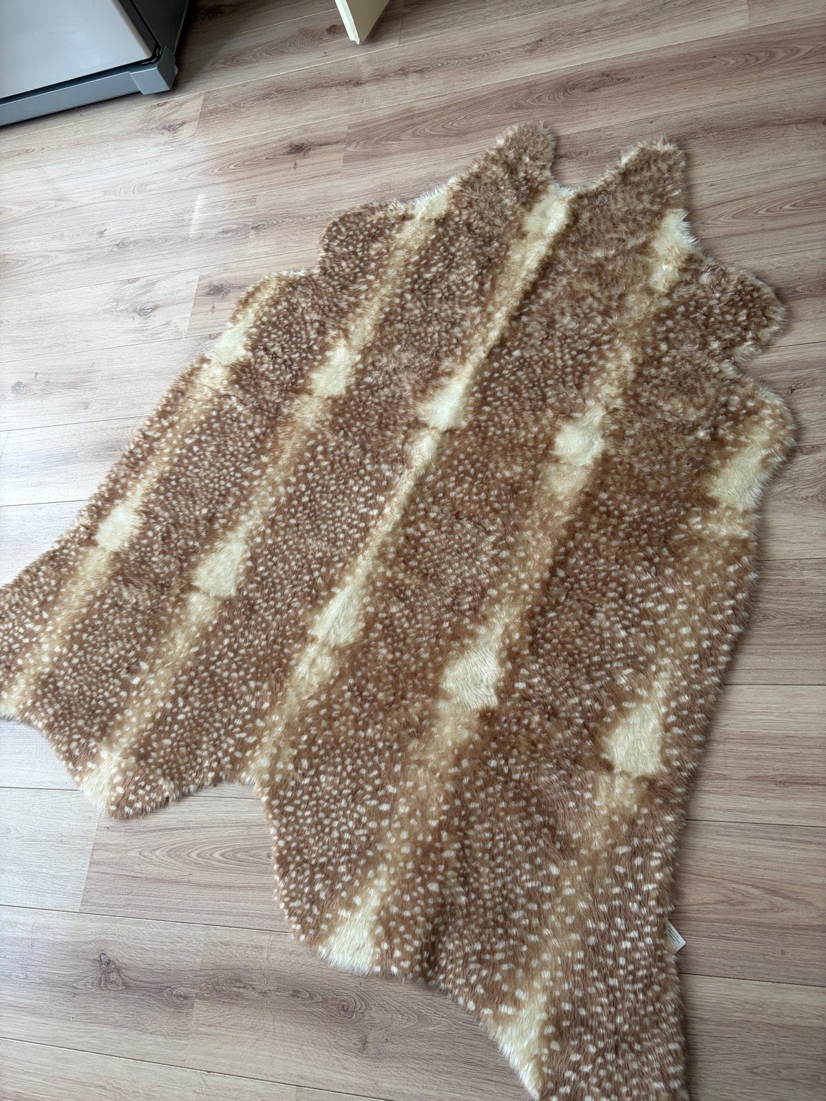Vloerkleed met hertenprint - Zacht en decoratief, Ophalen, 100 tot 150 cm, Bruin, 50 tot 100 cm