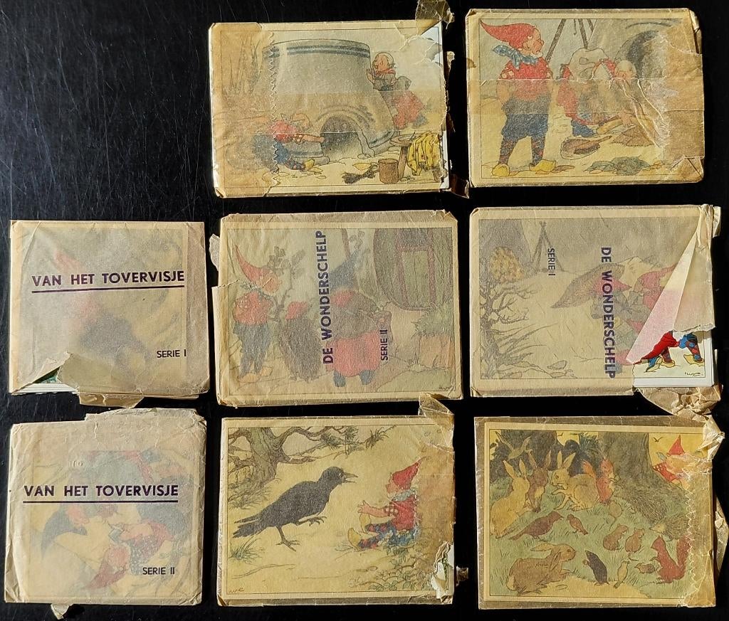 Jaren 30 Piggelmee-plaatjes Het Tovervisje & De Wonderschelp, Ophalen of Verzenden, Voor 1940