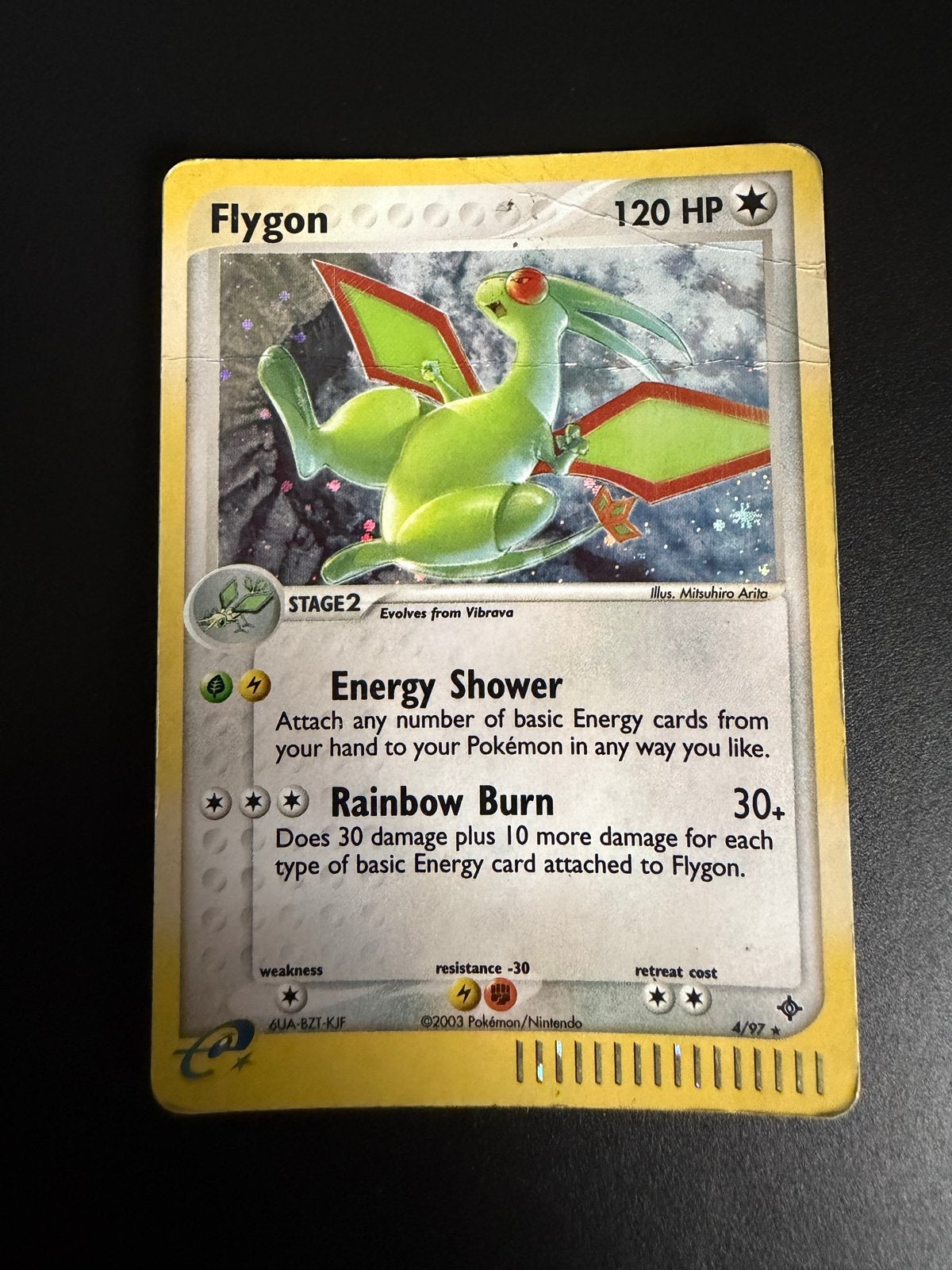 Flygon Pokémon kaart 4/97 Holo (2003), Ophalen of Verzenden, Gebruikt, Losse kaart, Foil