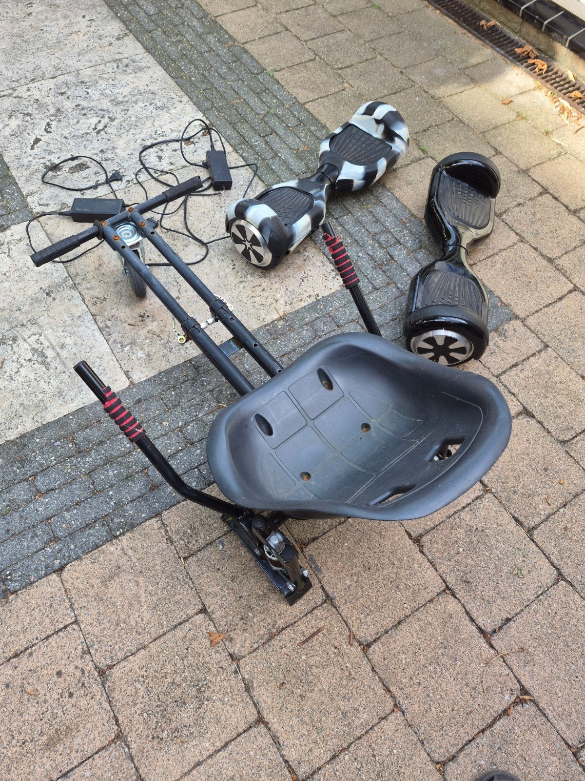 Oxboard hoverbaord plus kart zitje 2 stuks  + 2 laders, Ophalen