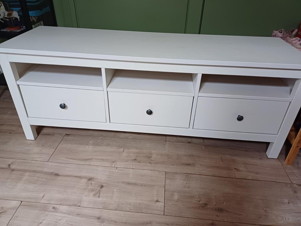 IKEA Televisiemeubel Wit met 3 Lades, Ophalen, Gebruikt, 100 tot 150 cm, Minder dan 100 cm