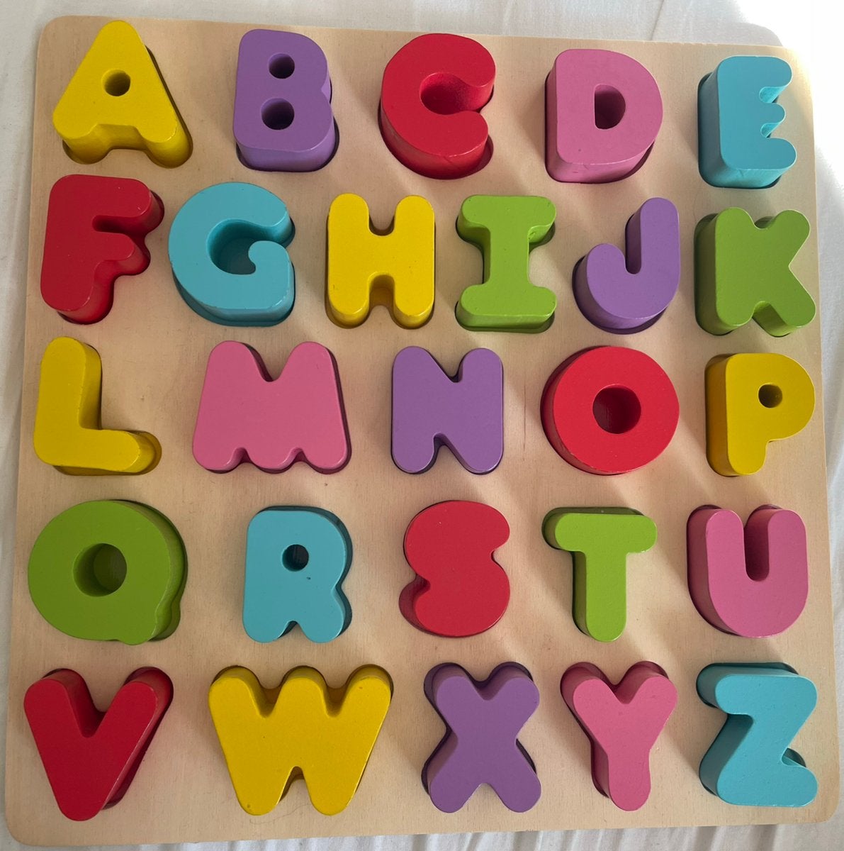 Houten alfabet puzzel, Kinderen en Baby's, Ophalen of Verzenden, Zo goed als nieuw