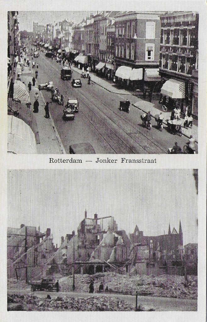 Rotterdam Jonker Fransstraat Ongelopen Ansichtkaart (B6793, Ophalen of Verzenden, 1920 tot 1940, Ongelopen, Zuid-Holland