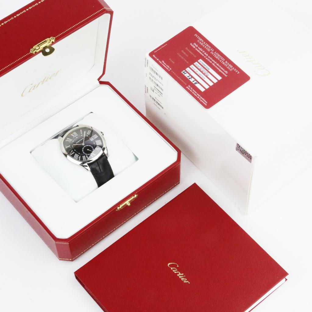 Cartier Drive de Cartier 41 (Zeer goed/ 2018), Overige merken, Leer, Staal, Polshorloge