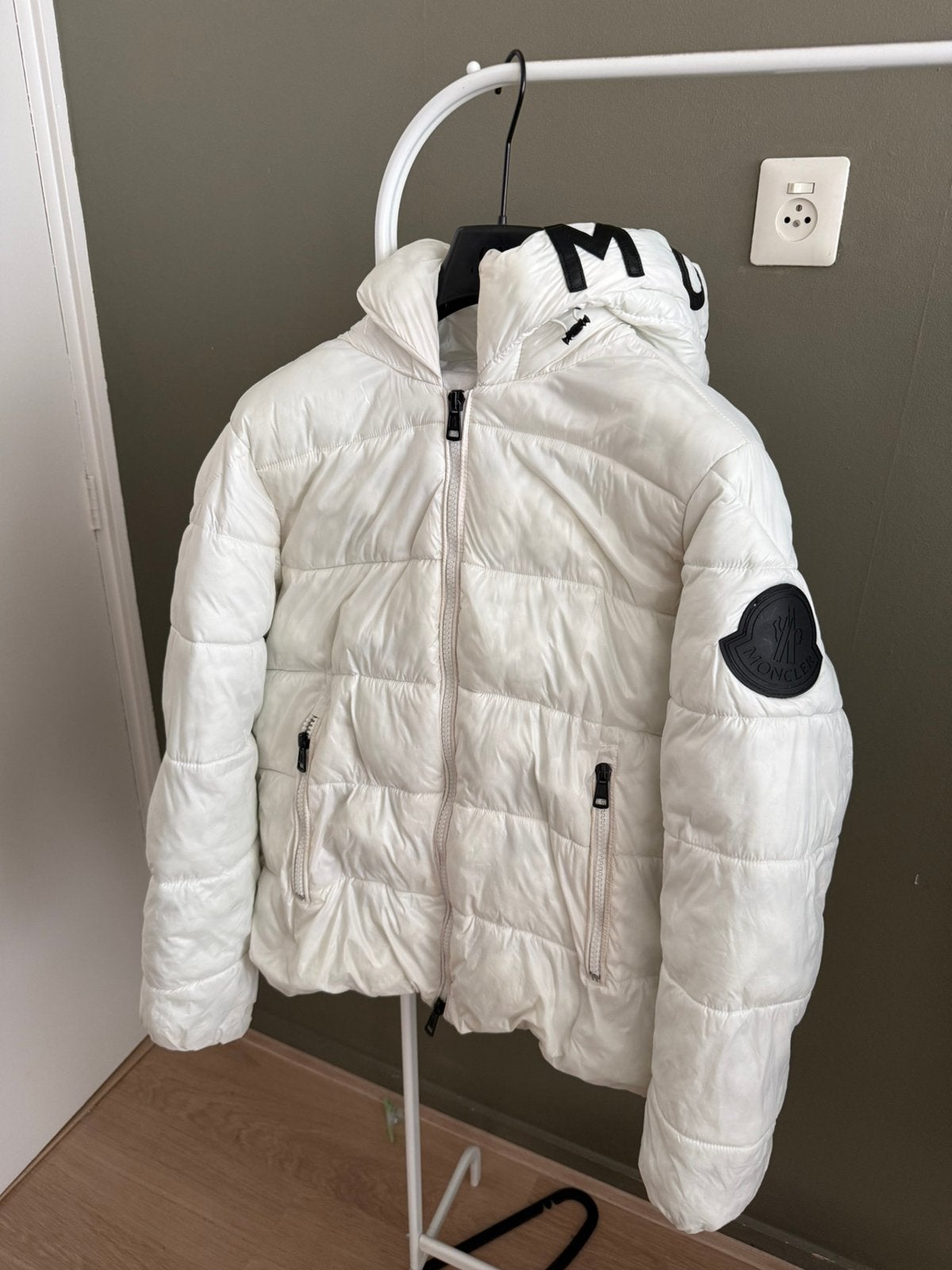 Moncler Winterjas (orgineel), Ophalen of Verzenden, Zo goed als nieuw, Wit
