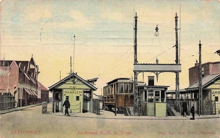 Zandvoort Aankomst E. N. E. tram 1911, Verzenden, Voor 1920, Gelopen, Noord-Holland