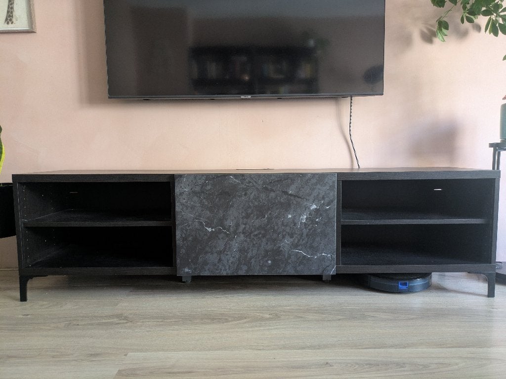BESTÅ TV bench, black-brown, 180x40x48 cm, Ophalen, 150 tot 200 cm, Zo goed als nieuw, Minder dan 100 cm