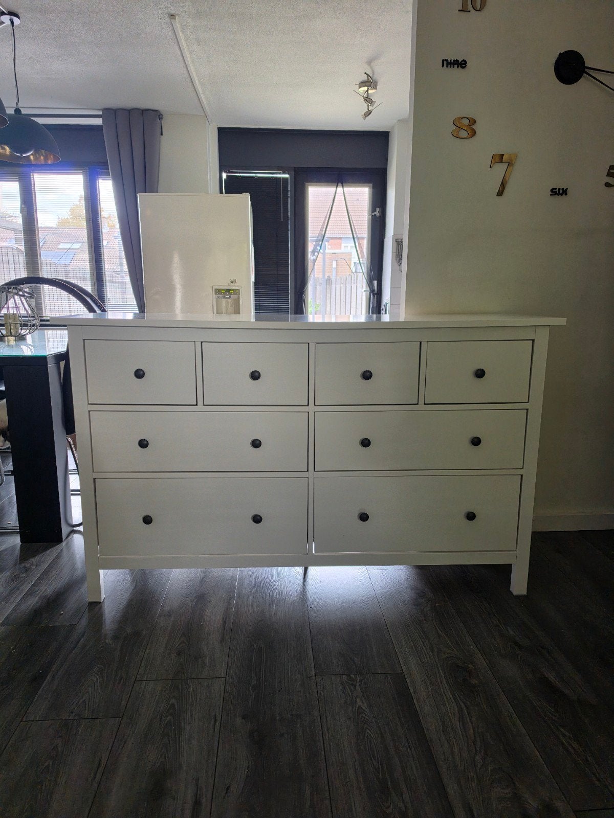 ikea hemnes ladekast wit met 8 lades., Ophalen, 5 laden of meer, Zo goed als nieuw, Minder dan 100 cm