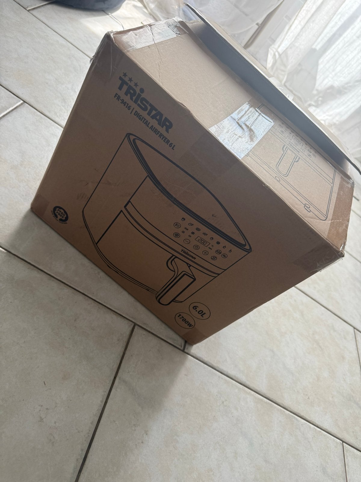Tristar FR-9416 Digitale Airfryer 6L - Nieuw in doos, Witgoed en Apparatuur, Ophalen, Nieuw, Airfryer, 1500 gram of meer