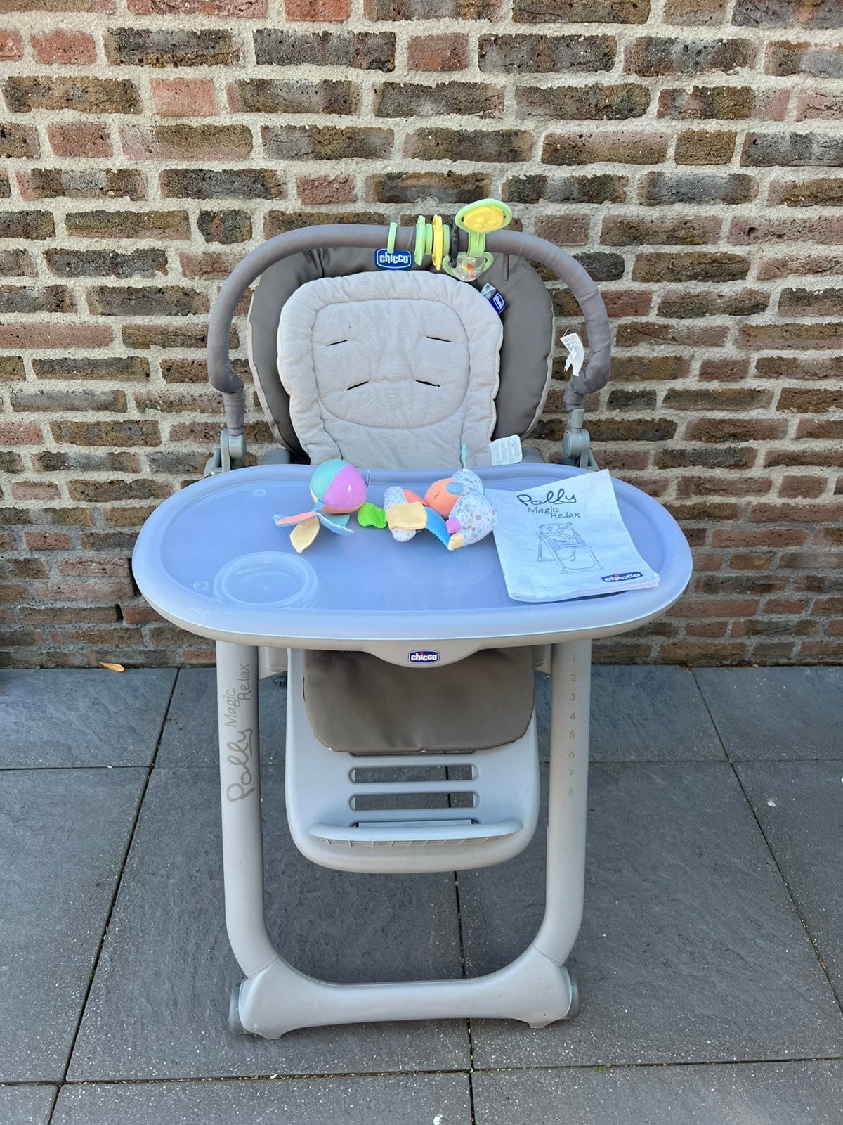 Chicco Polly Magic Relax kinderstoel met speelboog, Kinderen en Baby's, Kinderstoelen, Ophalen of Verzenden, Zo goed als nieuw