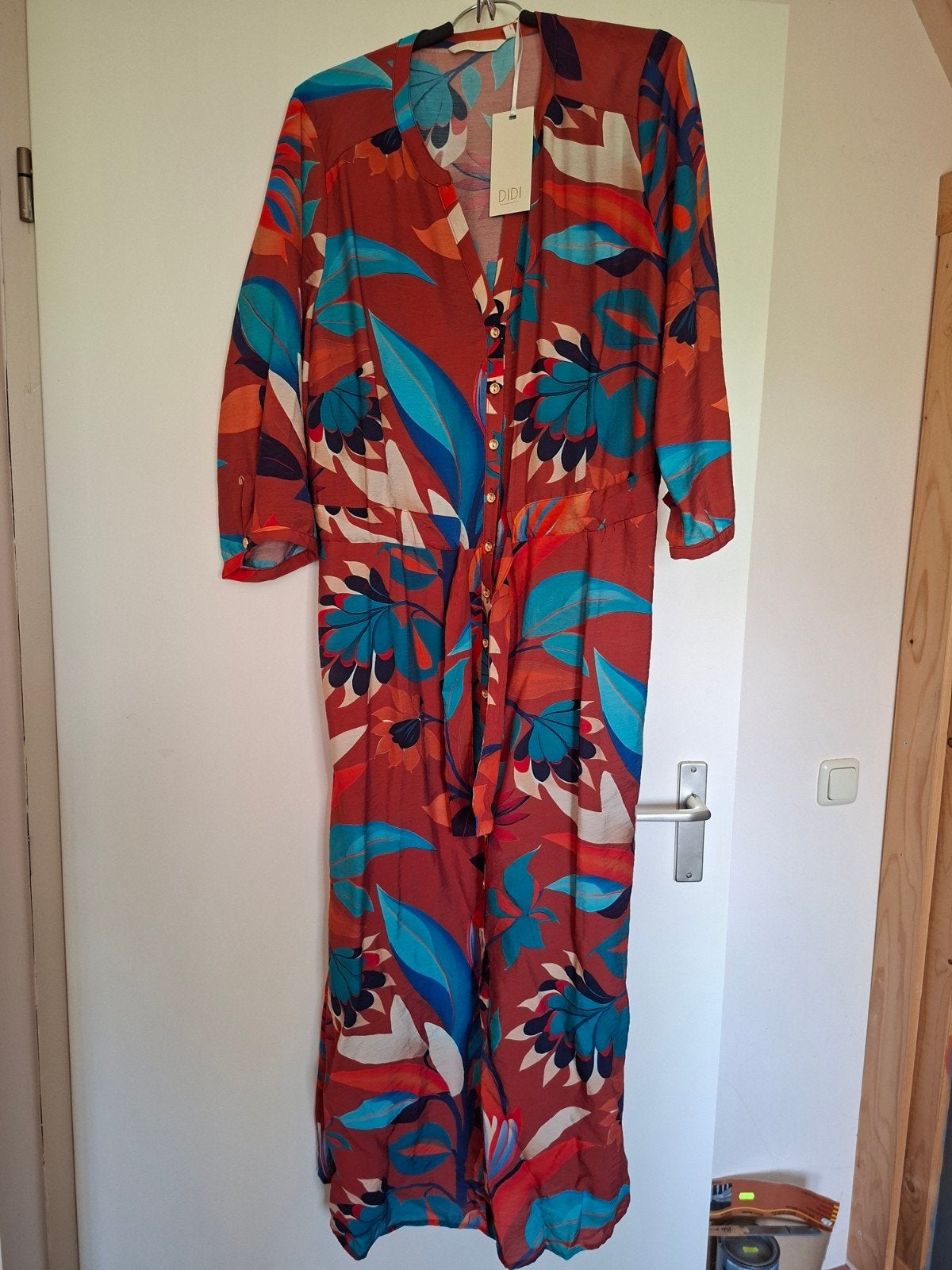 Didi maxi doorknoop jurk NIEUW maat 48 herfstkleuren, Maat 46/48 (XL) of groter, Nieuw, Didi, Ophalen of Verzenden