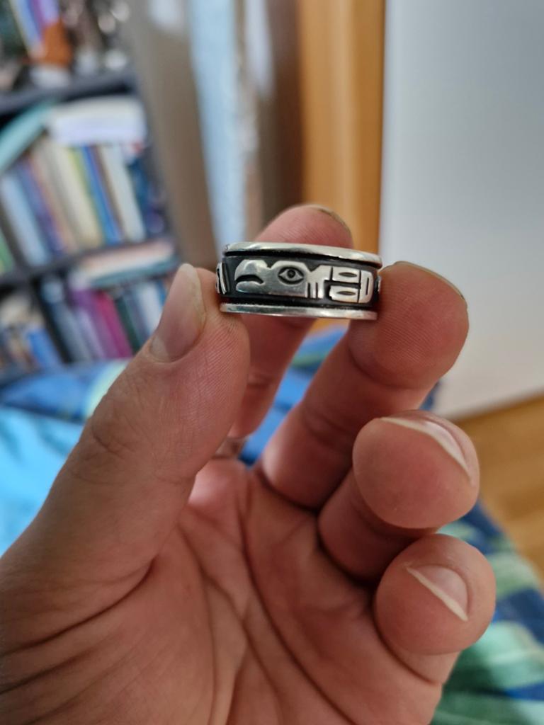 Condor, Poema en Slang Ring 950 Sterling Zilver Maat 12, Sieraden, Tassen en Uiterlijk, Ringen, 20 of groter, Verzenden, Zo goed als nieuw