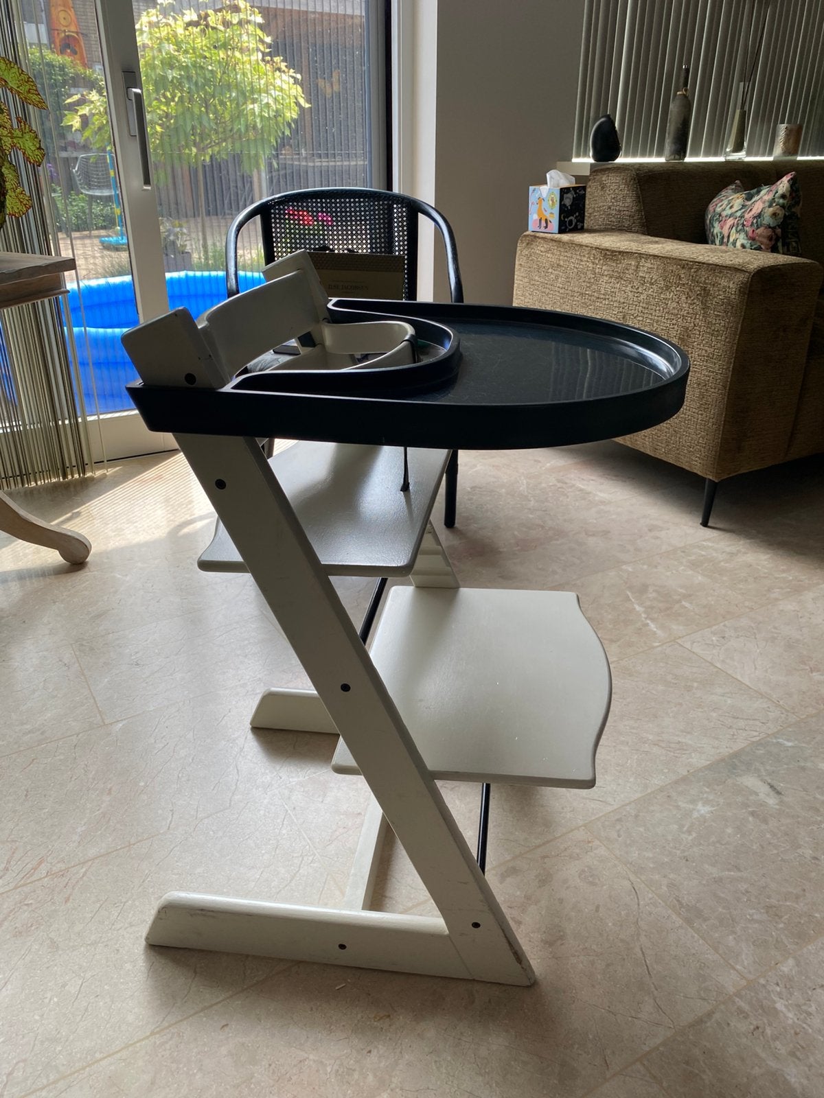 Witte Stokke trip trap kinderstoel, Kinderen en Baby's, Kinderstoelen, Ophalen of Verzenden, Gebruikt, Meegroeistoel